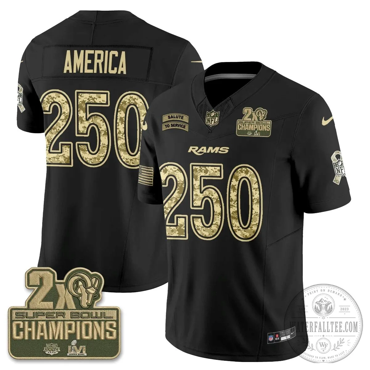 Los Angeles Rams Puka Nacua Black Salute To Service Football Jersey 80 Los Angeles Rams Puka Nacua Black Salute To Service Football Jersey