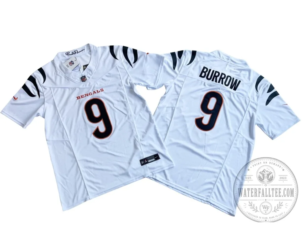 Joe Burrow 9 Cincinnati Bengals White Football Jersey Joe Burrow 9 Cincinnati Bengals White Football Jersey