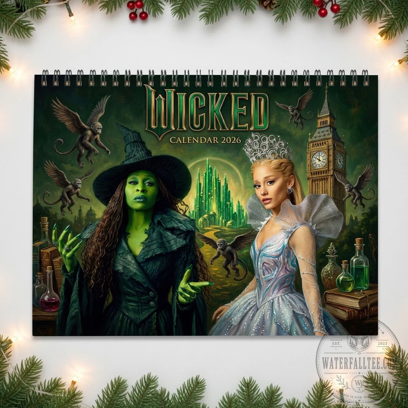 Wicked Movie Elphaba Glinda 2026 Wall Calendar, Musical Broadway Gift 10 Wicked Movie Elphaba Glinda 2026 Wall Calendar, Musical Broadway Gift