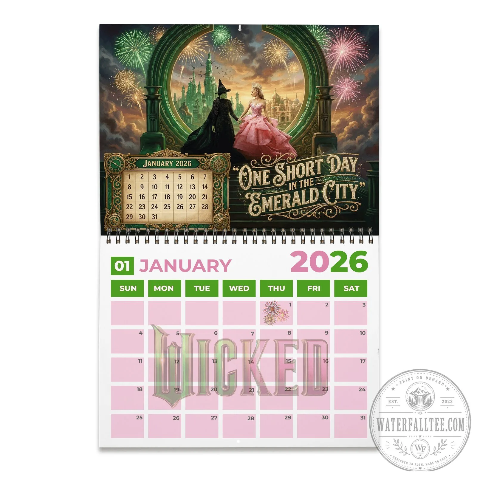 Wicked Movie Elphaba Glinda 2026 Wall Calendar, Musical Broadway Gift 13 Wicked Movie Elphaba Glinda 2026 Wall Calendar, Musical Broadway Gift