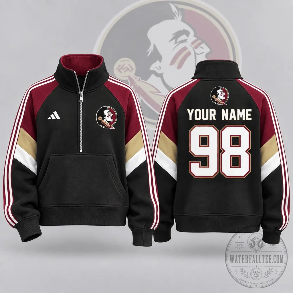 Florida State Seminoles Personalized Quarter Zip Pullover Sweatshirt Florida State Seminoles Personalized Quarter Zip Pullover Sweatshirt