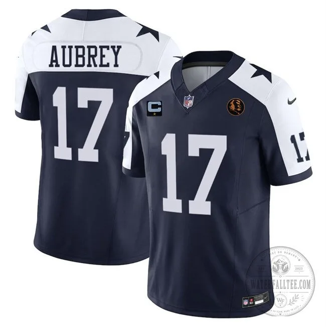 Dallas Cowboys Football Brandon Aubrey #17 Navy Blue Stitched Jersey