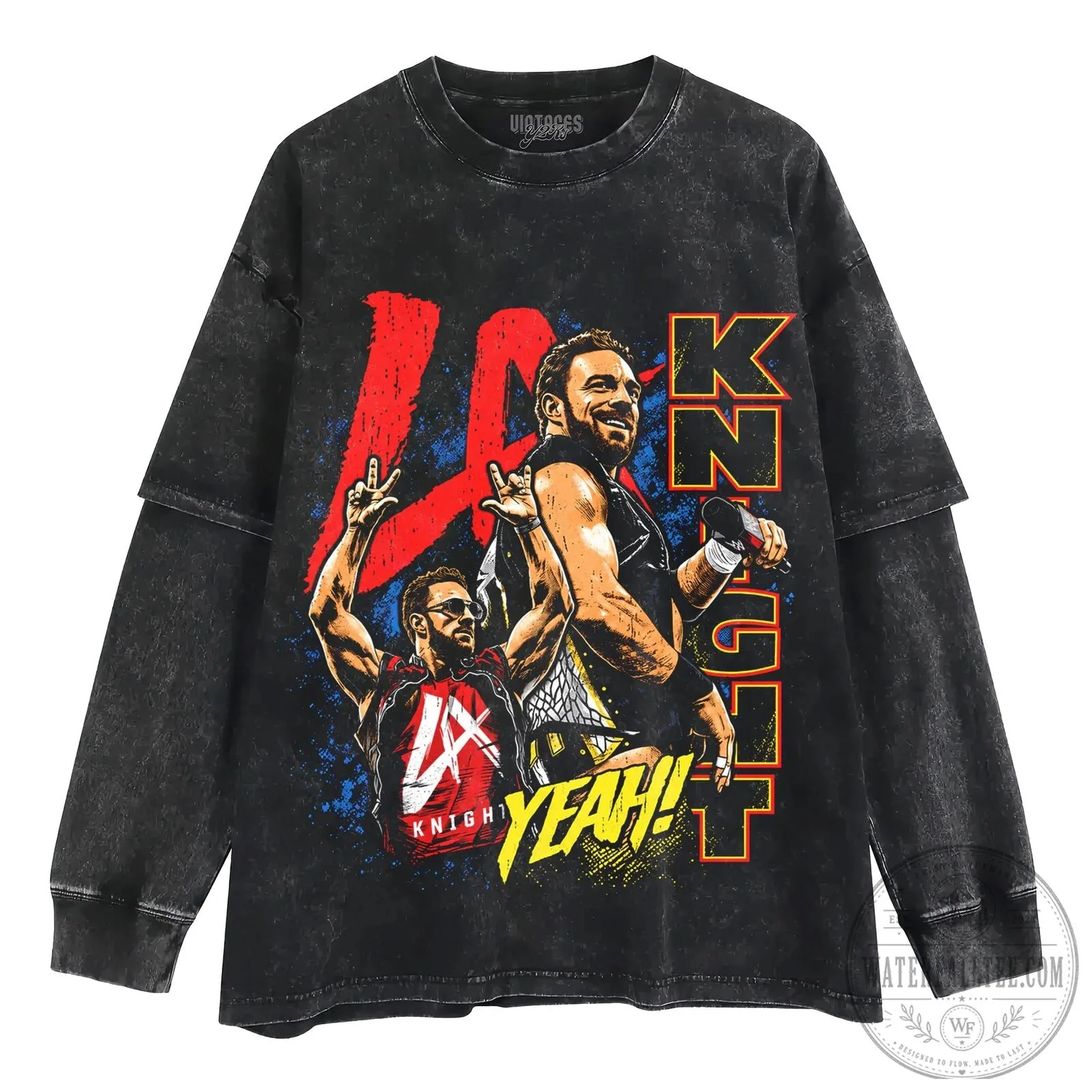 LA Knight Yeah WWE Professional Wrestler Black Graphic T-Shirt 14 LA Knight Yeah WWE Professional Wrestler Black Graphic T-Shirt