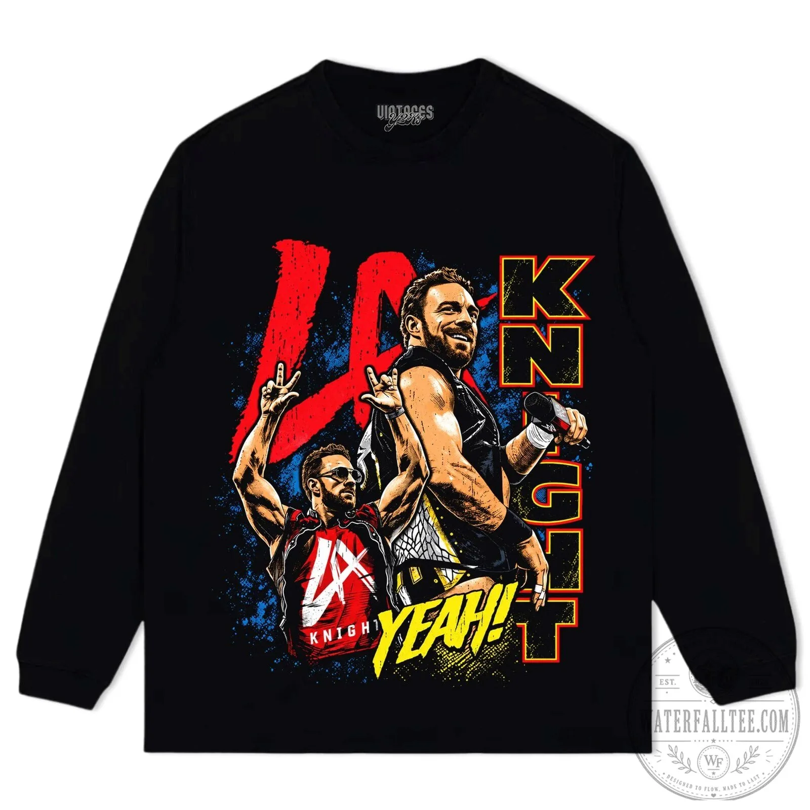 LA Knight Yeah WWE Professional Wrestler Black Graphic T-Shirt 15 LA Knight Yeah WWE Professional Wrestler Black Graphic T-Shirt