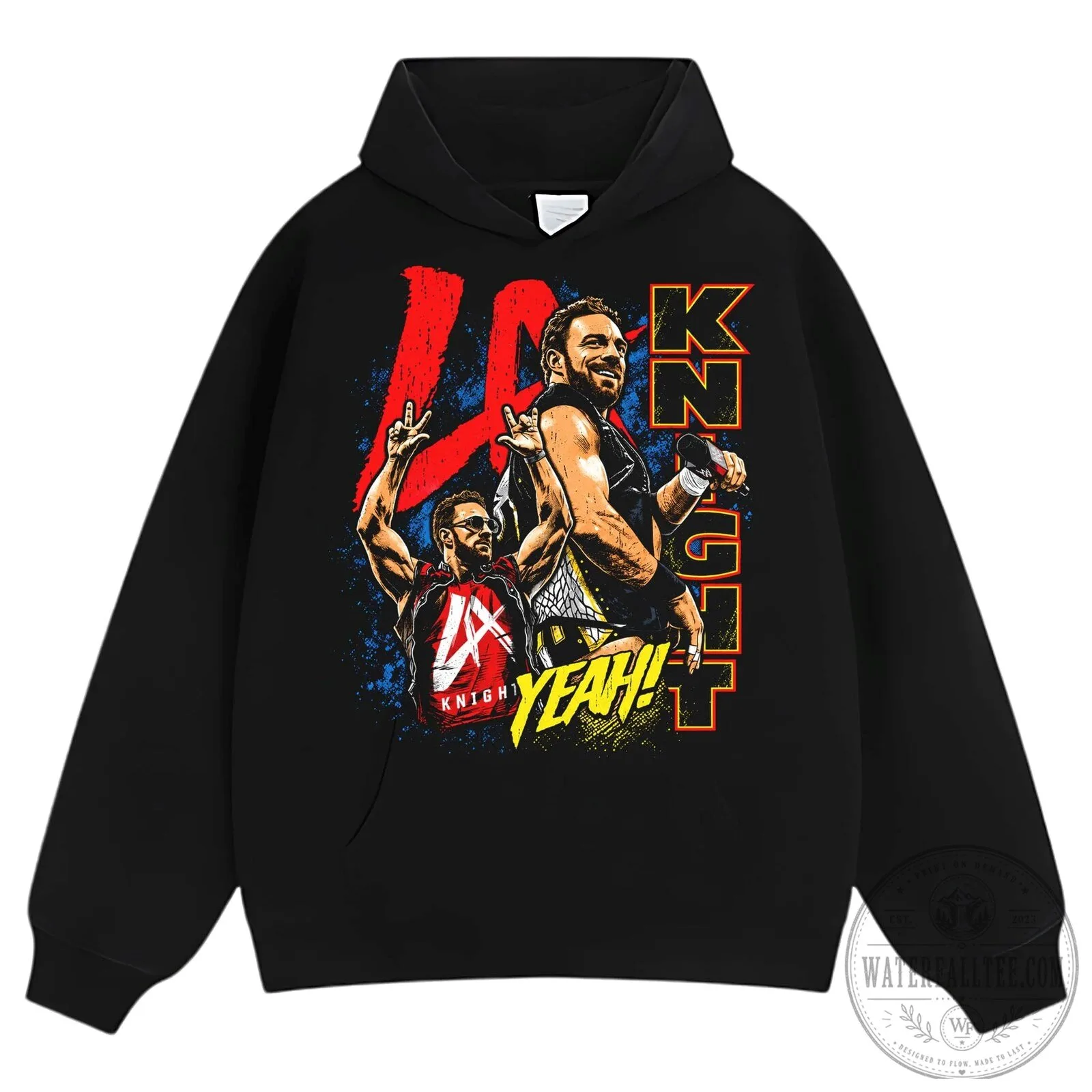 LA Knight Yeah WWE Professional Wrestler Black Graphic T-Shirt 17 LA Knight Yeah WWE Professional Wrestler Black Graphic T-Shirt