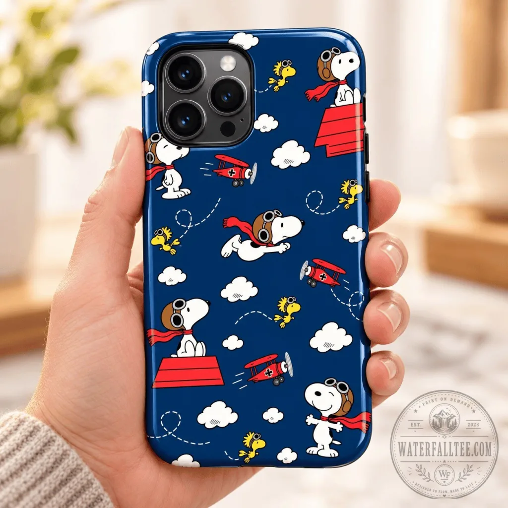 Snoopy Flying Ace Navy Blue Sky Pattern Protective Phone Case Snoopy Flying Ace Navy Blue Sky Pattern Protective Phone Case