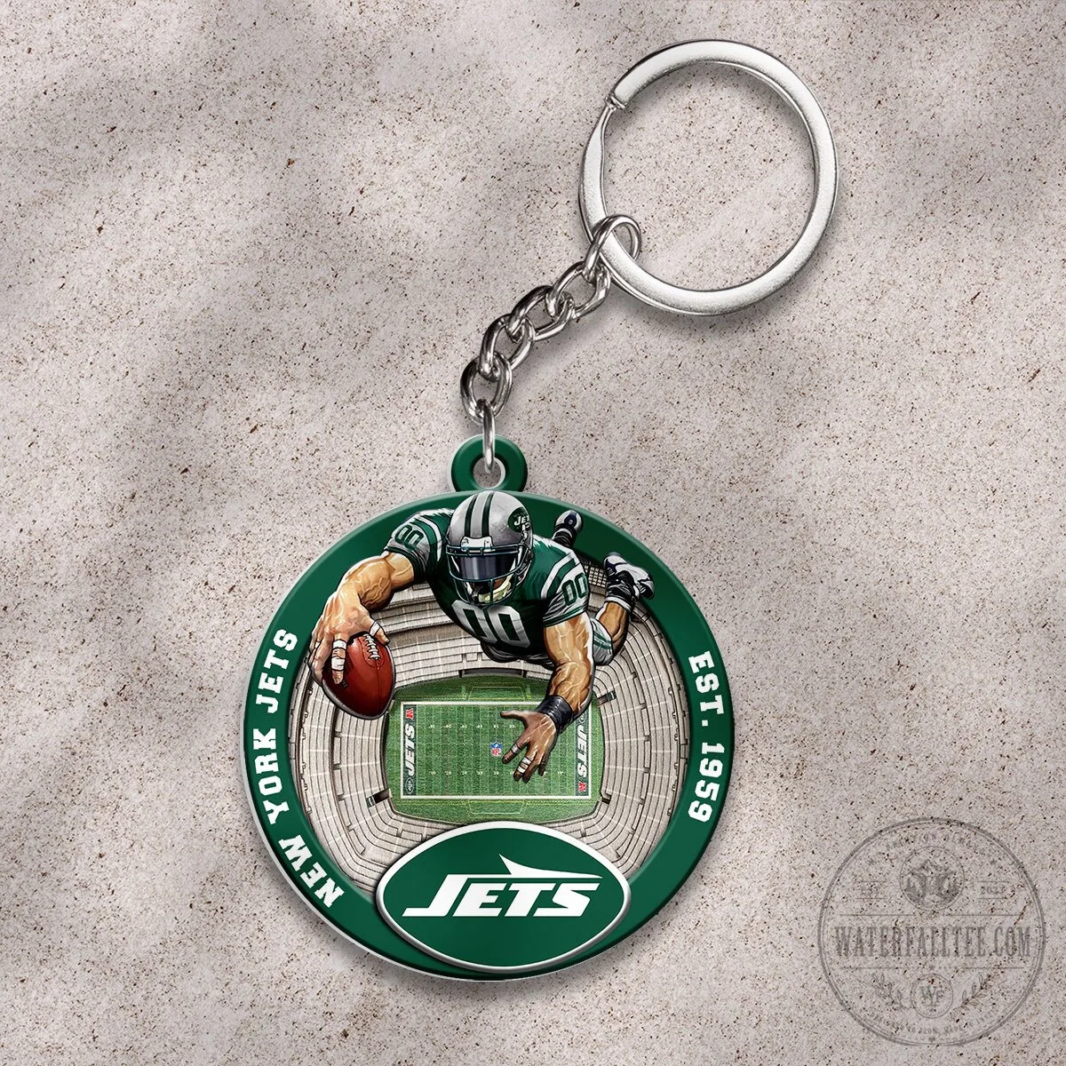 New York Jets Football Team Stadium Player Double-Sided Keychain