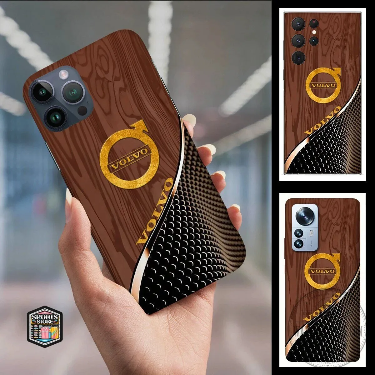 Volvo Gold Logo Wood Grain Pattern Custom Phone Case for iPhone and Samsung 1 Volvo Gold Logo Wood Grain Pattern Custom Phone Case for iPhone and Samsung