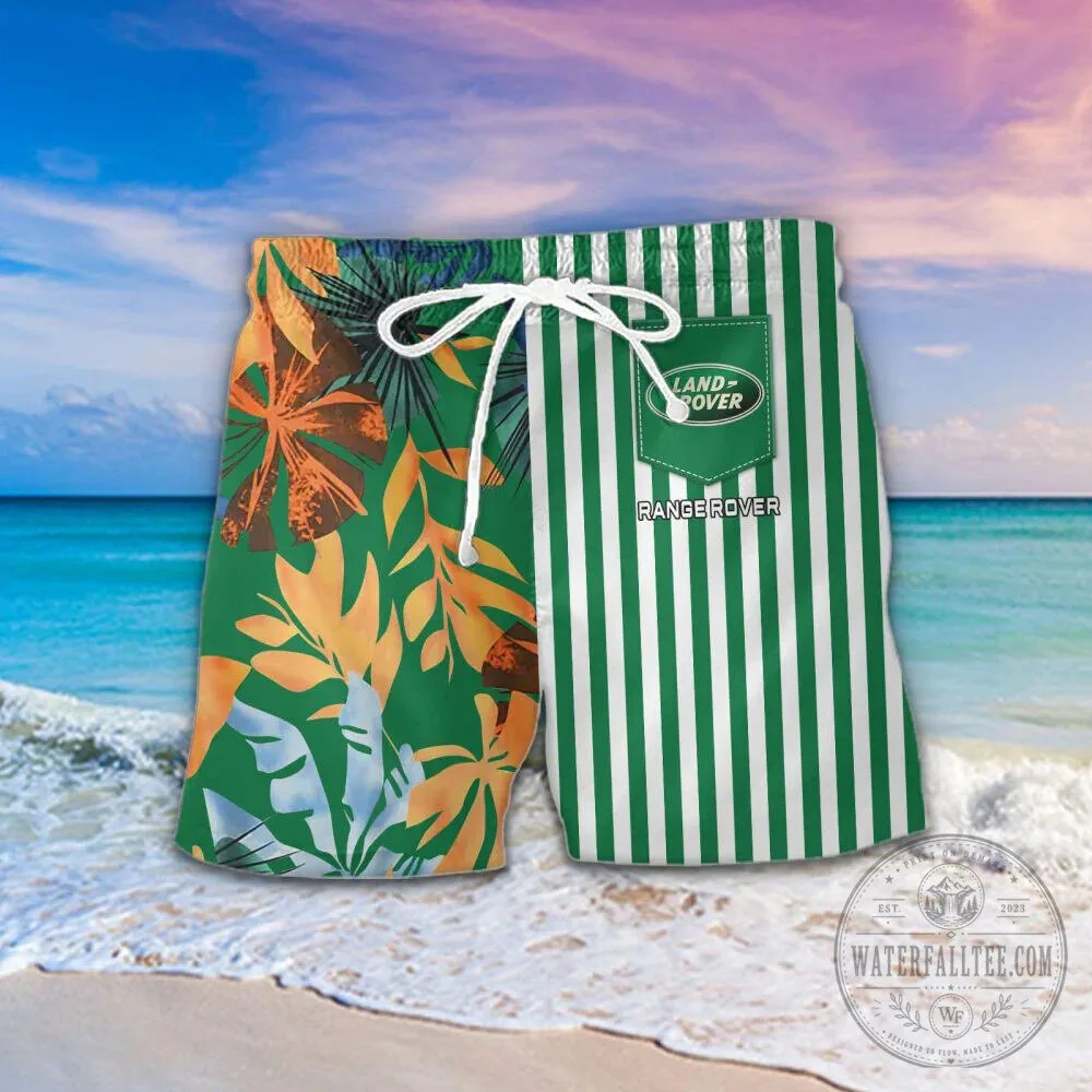 Land Rover Range Rover Logo Tropical Leaves Green Striped Hawaiian Shirt 15 Land Rover Range Rover Logo Tropical Leaves Green Striped Hawaiian Shirt