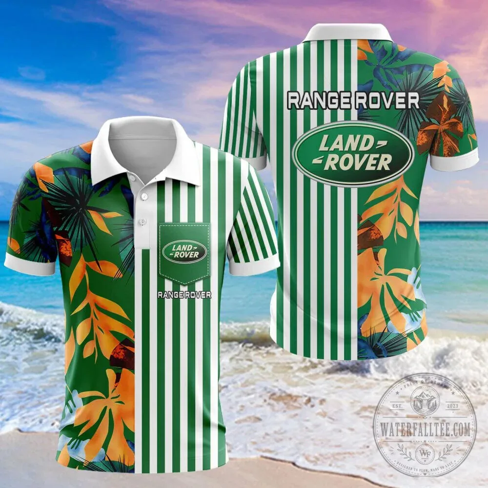 Land Rover Range Rover Logo Tropical Leaves Green Striped Hawaiian Shirt 17 Land Rover Range Rover Logo Tropical Leaves Green Striped Hawaiian Shirt