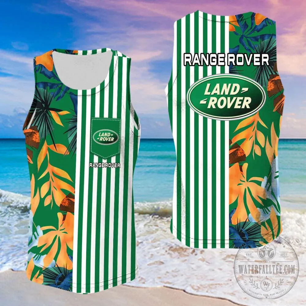 Land Rover Range Rover Logo Tropical Leaves Green Striped Hawaiian Shirt 20 Land Rover Range Rover Logo Tropical Leaves Green Striped Hawaiian Shirt