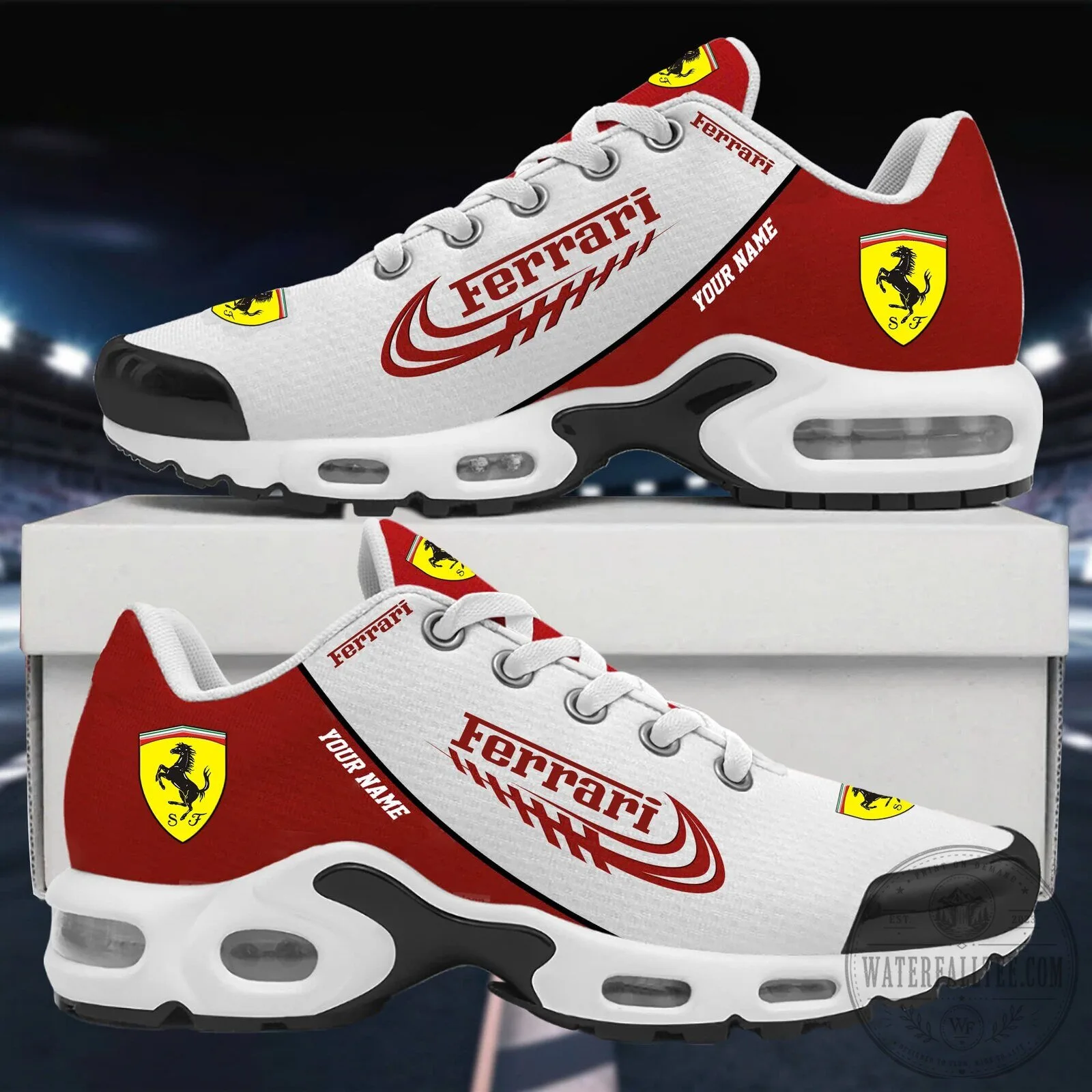 Ferrari Elegant Design Custom Name Sport Shoes 1 Ferrari Elegant Design Custom Name Sport Shoes