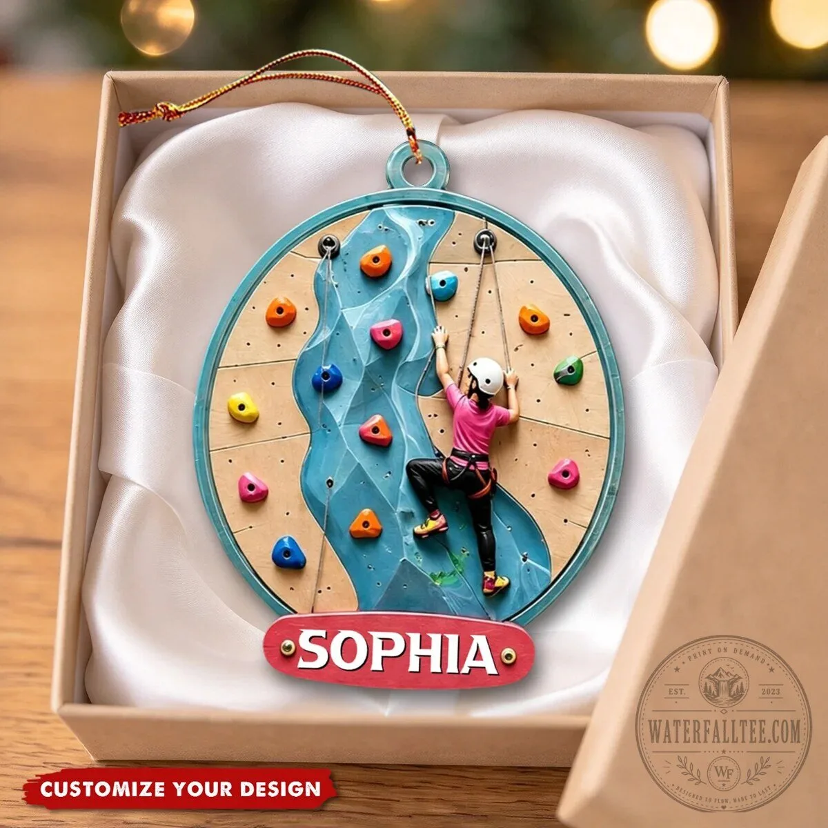 Personalized Rock Climbing Christmas Tree Ornament 7 Personalized Rock Climbing Christmas Tree Ornament