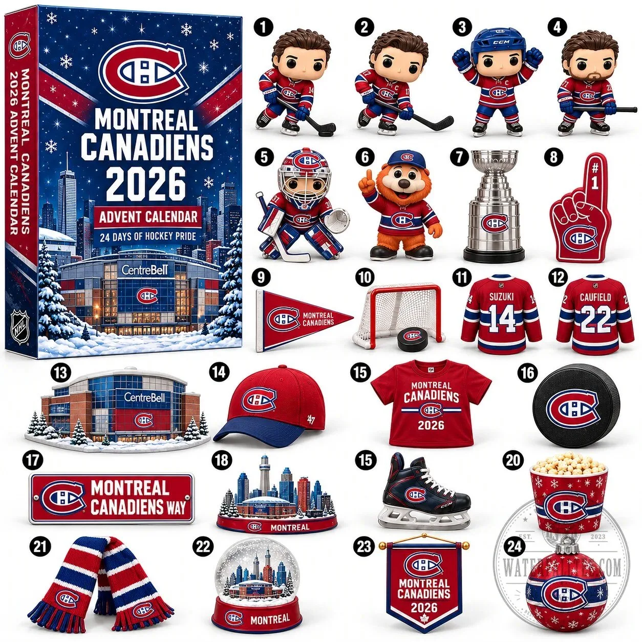 Montreal Canadiens 2026 NHL Hockey Team 24 Day Advent Calendar 1 Montreal Canadiens 2026 NHL Hockey Team 24 Day Advent Calendar