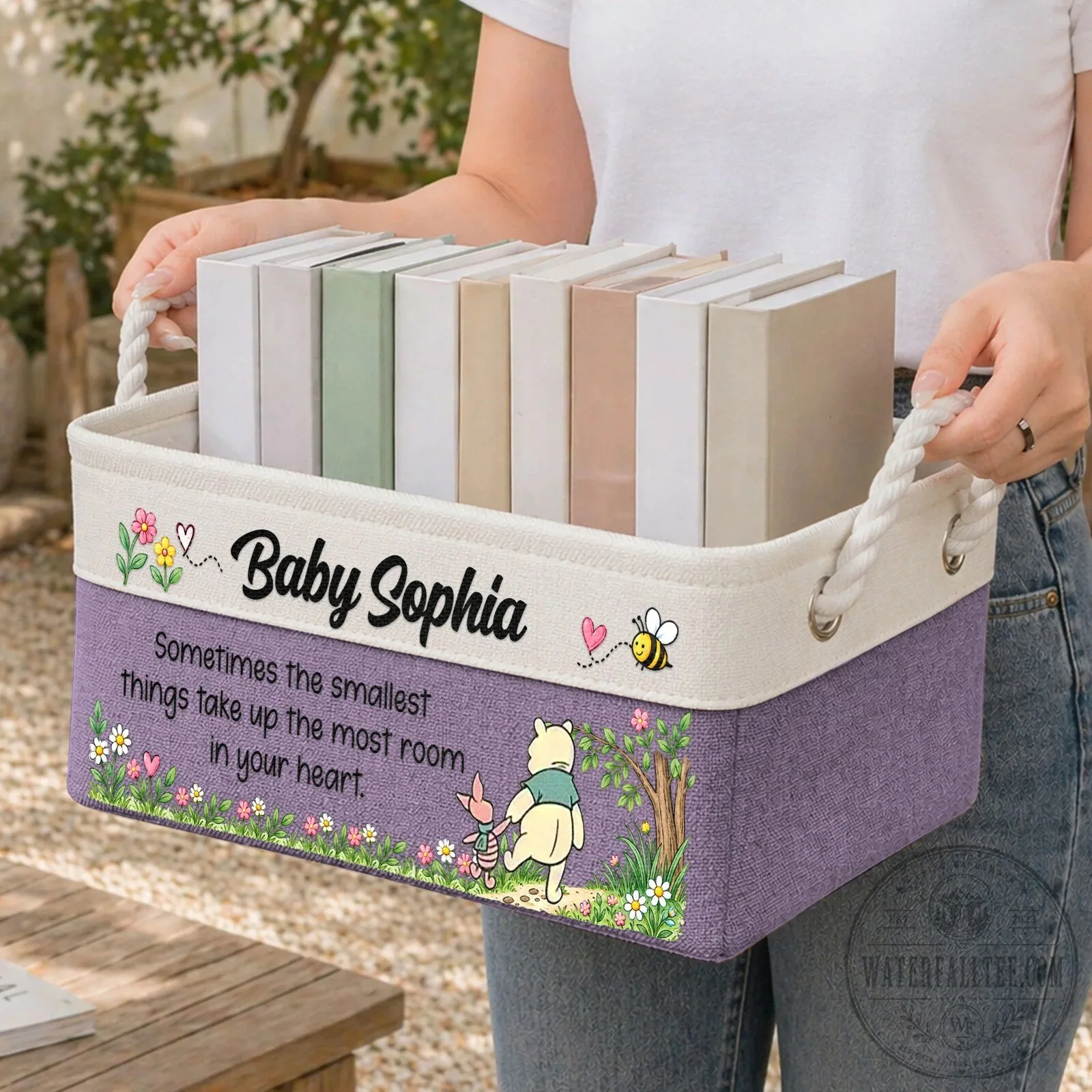 Winnie the Pooh Personalized Baby Mason Storage Basket for Nursery Decor 7 Winnie the Pooh Personalized Baby Mason Storage Basket for Nursery Decor