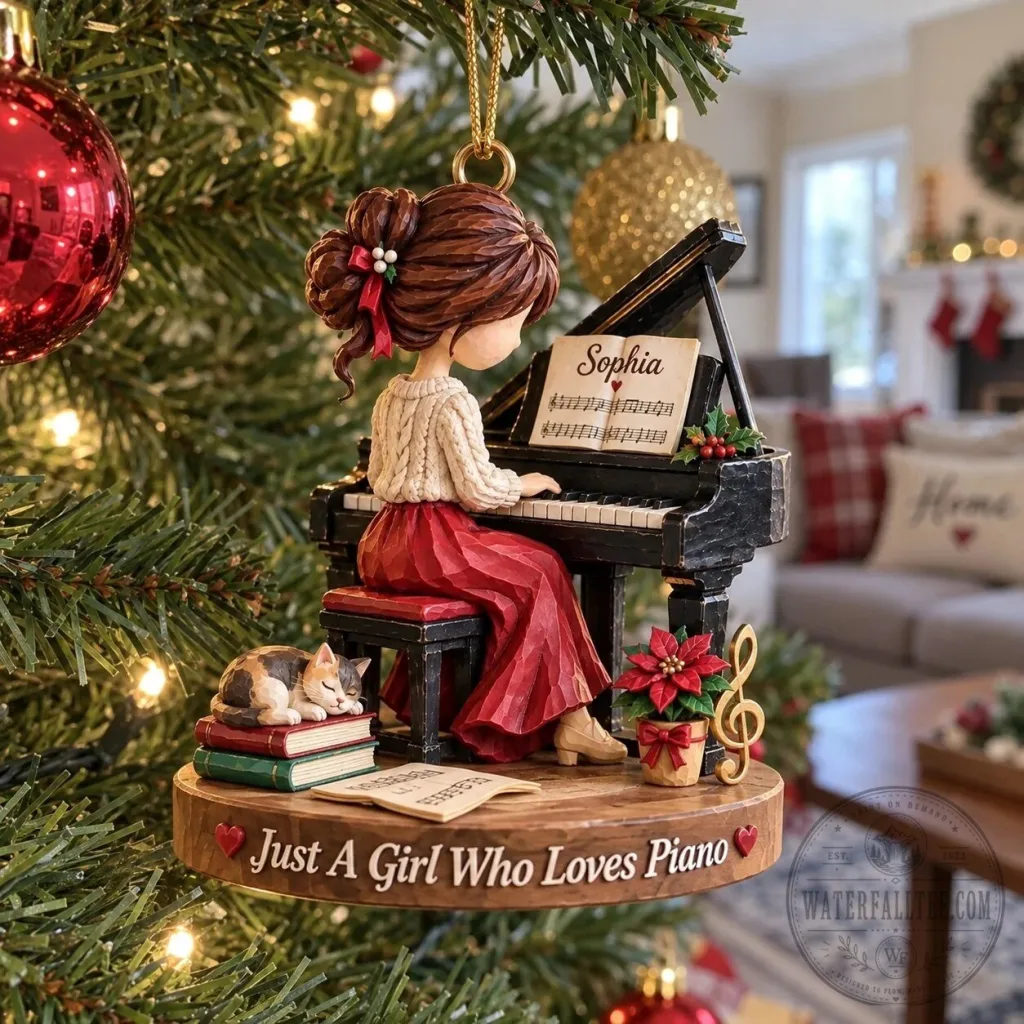 Personalized Just A Girl Who Loves Piano Christmas Ornament Personalized Just A Girl Who Loves Piano Christmas Ornament