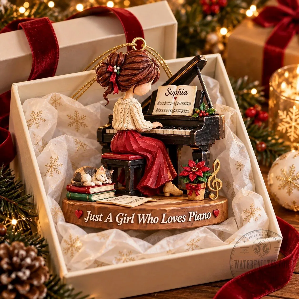 Personalized Just A Girl Who Loves Piano Christmas Ornament 8 Personalized Just A Girl Who Loves Piano Christmas Ornament
