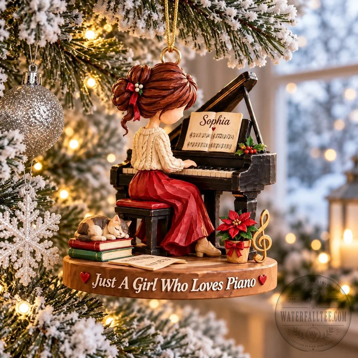 Personalized Just A Girl Who Loves Piano Christmas Ornament 9 Personalized Just A Girl Who Loves Piano Christmas Ornament