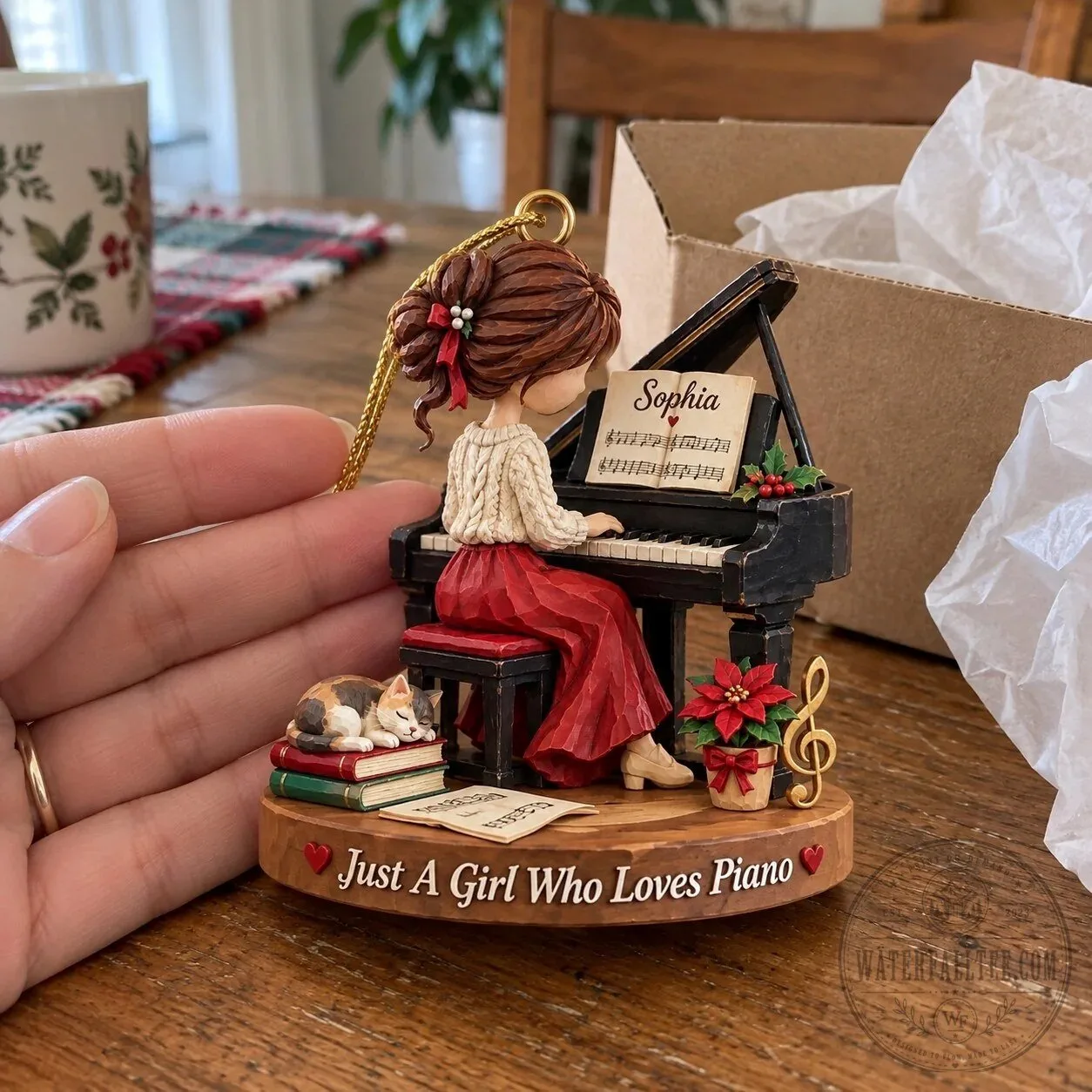 Personalized Just A Girl Who Loves Piano Christmas Ornament 10 Personalized Just A Girl Who Loves Piano Christmas Ornament