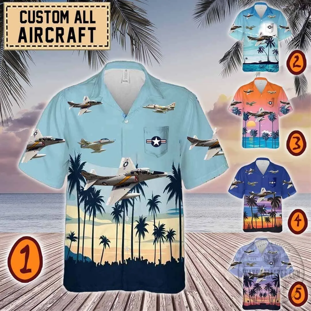 Douglas TA-4F Skyhawk US Navy Attack Aircraft Hawaiian Shirt 5 Douglas TA-4F Skyhawk US Navy Attack Aircraft Hawaiian Shirt