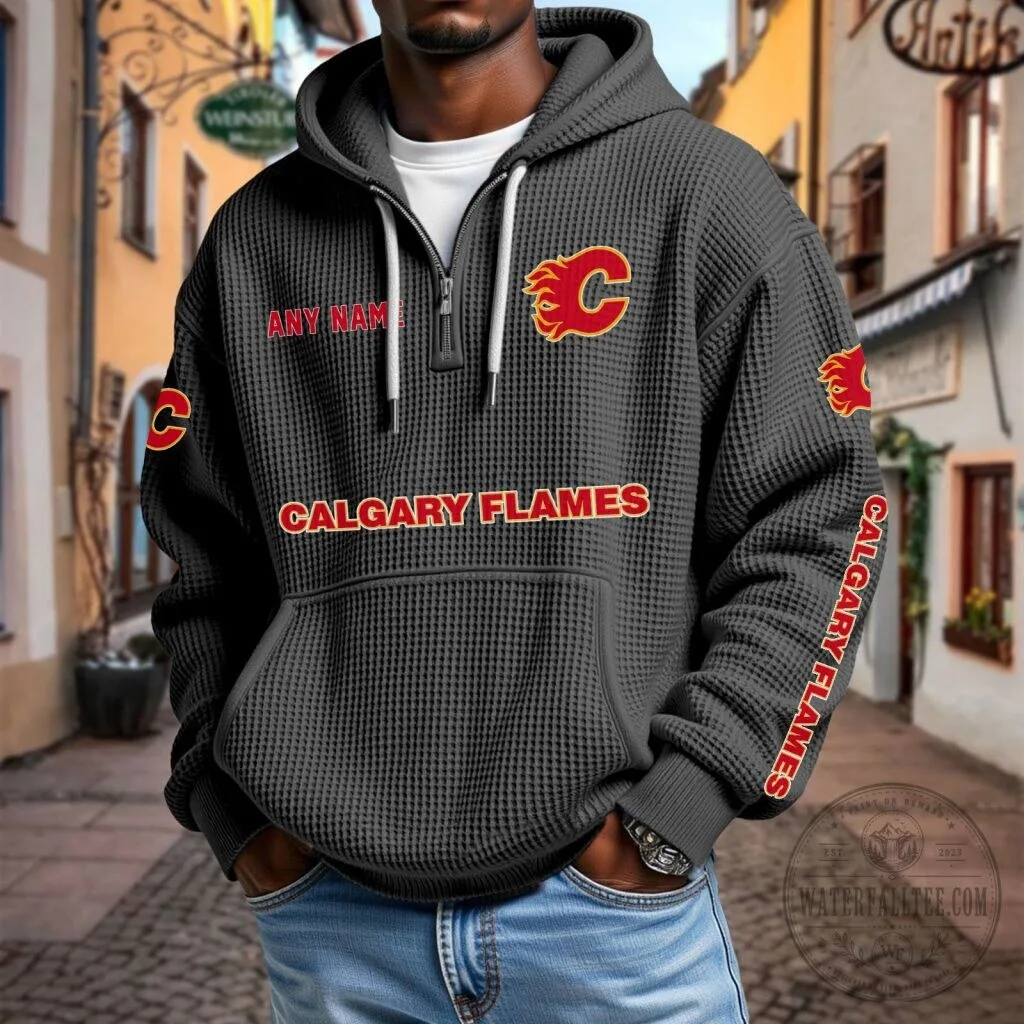Calgary Flames Personalized Quarter Zip Hoodie 14 Calgary Flames Personalized Quarter Zip Hoodie