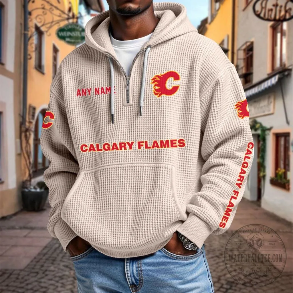 Calgary Flames Personalized Quarter Zip Hoodie 20 Calgary Flames Personalized Quarter Zip Hoodie