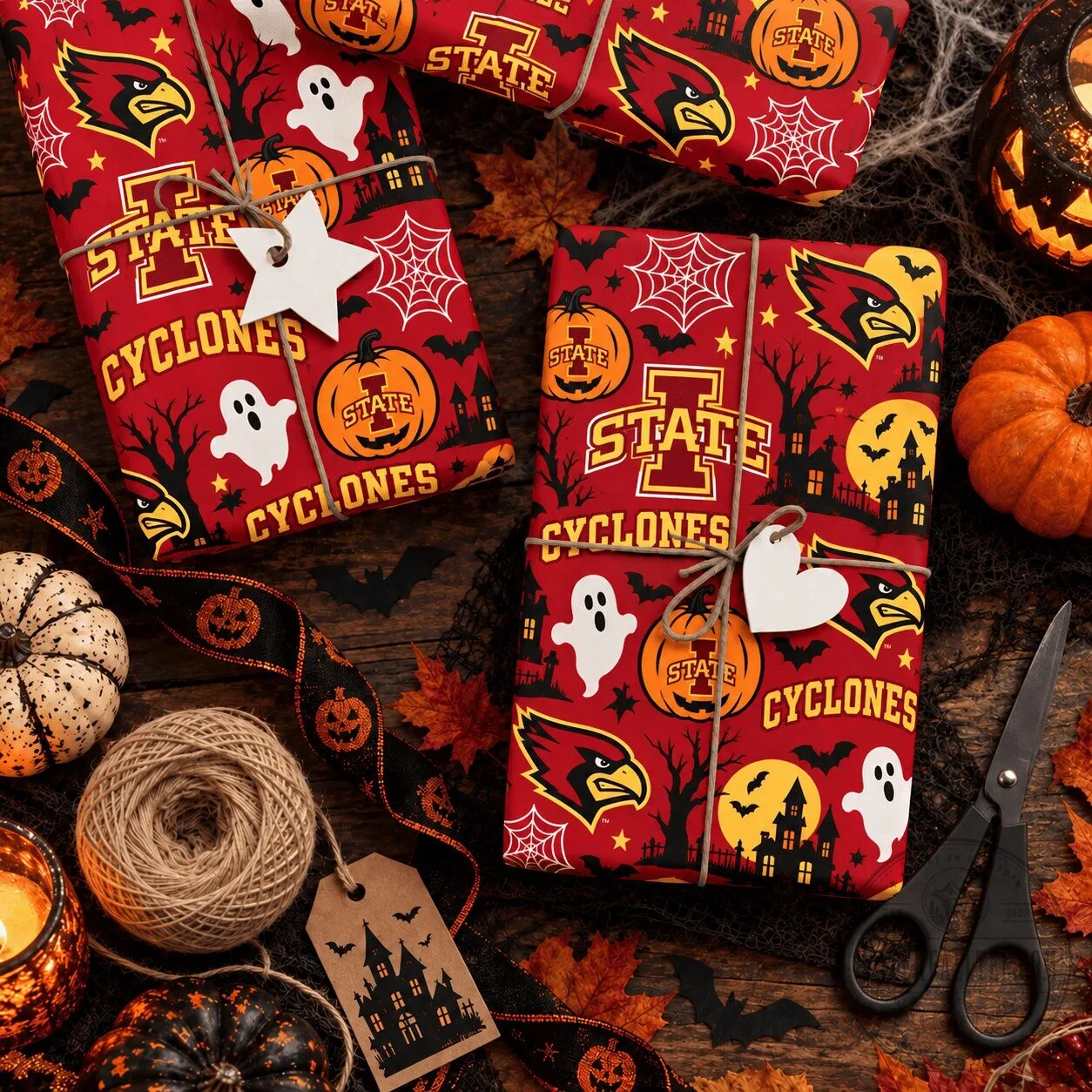 Iowa State Cyclones Halloween Gift Wrapping Paper