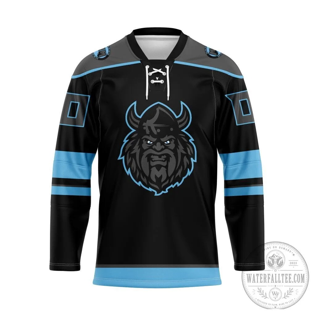 Macon Mayhem Personalized Blackout Lace Hockey Jersey 6 Macon Mayhem Personalized Blackout Lace Hockey Jersey