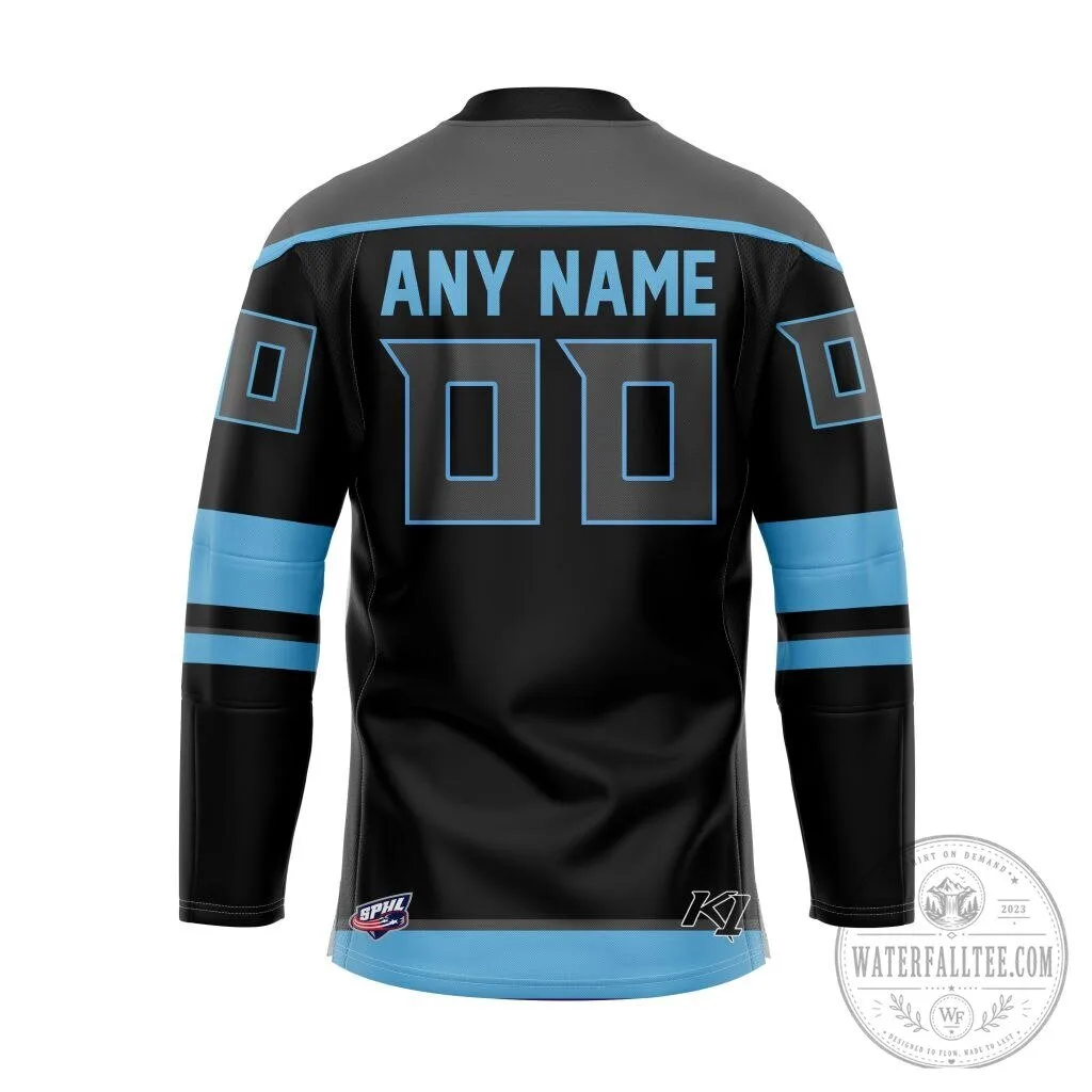 Macon Mayhem Personalized Blackout Lace Hockey Jersey 7 Macon Mayhem Personalized Blackout Lace Hockey Jersey