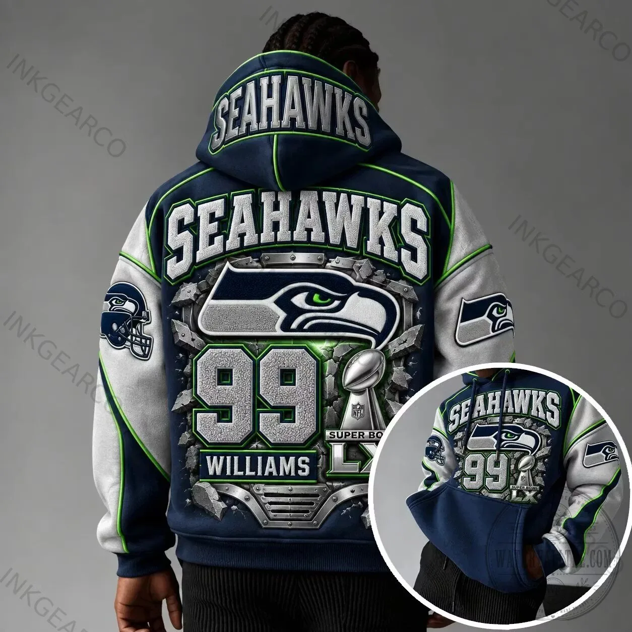 Football Hoodie for Seattle Seahawks Super Bowl Champions