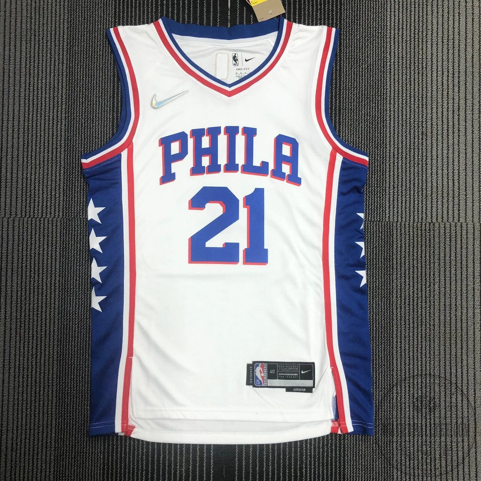 Philadelphia 76ers Association Edition Joel Embiid Number 21 Basketball Jersey