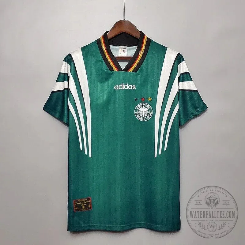 Germany 1996 Away Retro Football Kit Short Sleeve Soccer Jersey