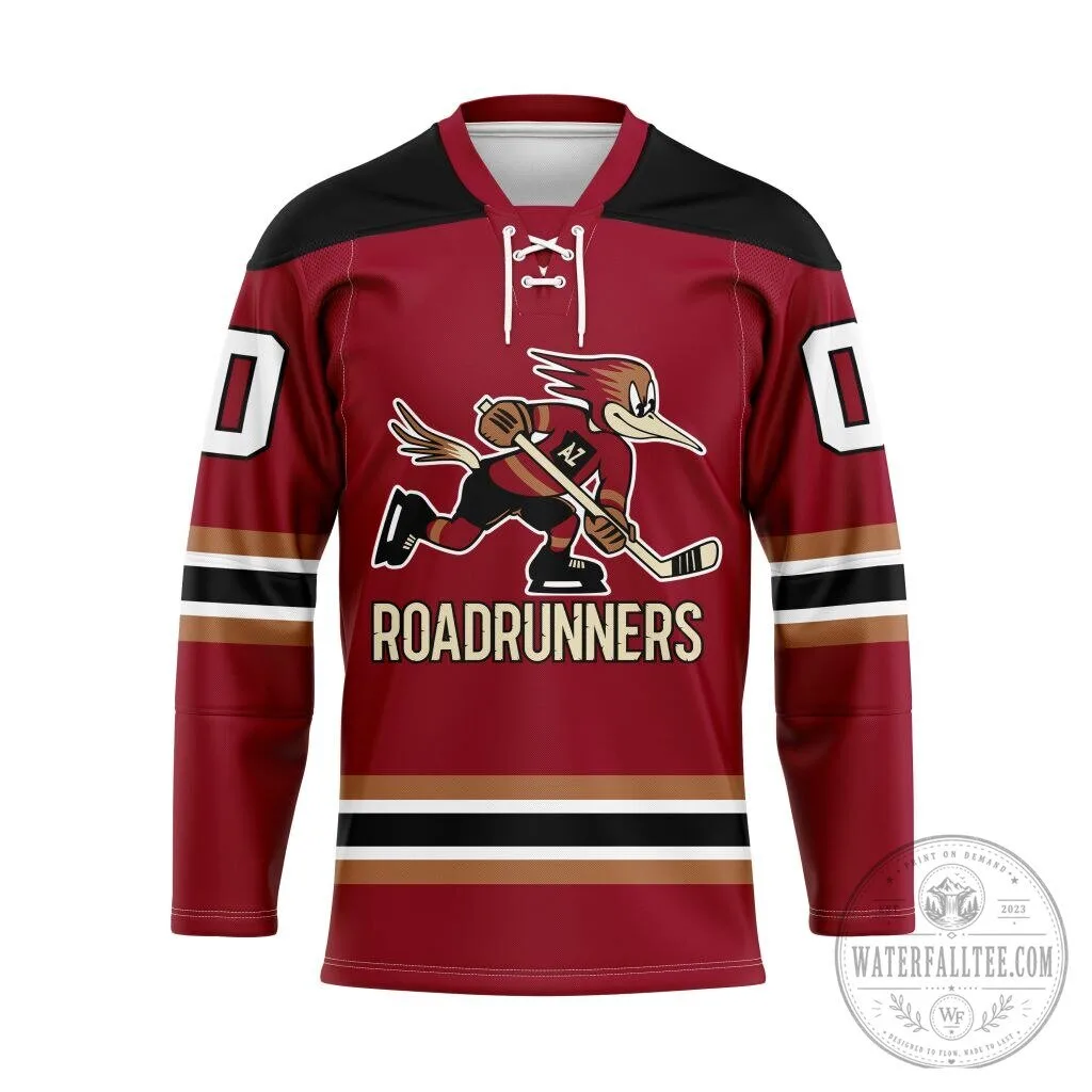Arizona Roadrunners Personalized Maroon Lace Hockey Jersey 2 Arizona Roadrunners Personalized Maroon Lace Hockey Jersey
