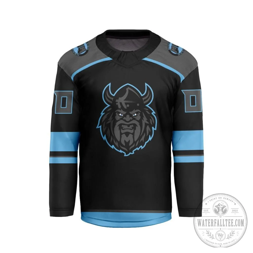 Macon Mayhem Personalized Blackout V-Neck Hockey Jersey 3 Macon Mayhem Personalized Blackout V-Neck Hockey Jersey