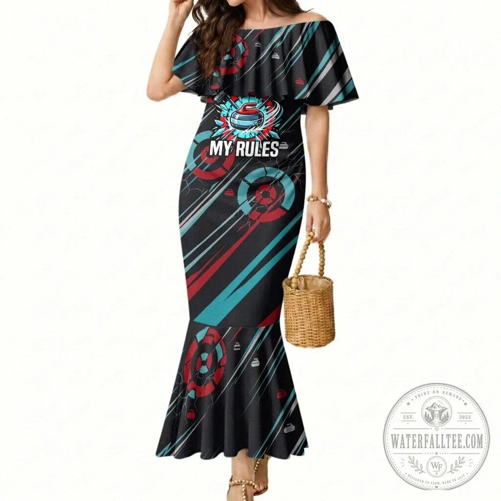 Curling My House My Rules Mermaid Off Shoulder Ruffle Maxi Dress 2 Curling My House My Rules Mermaid Off Shoulder Ruffle Maxi Dress