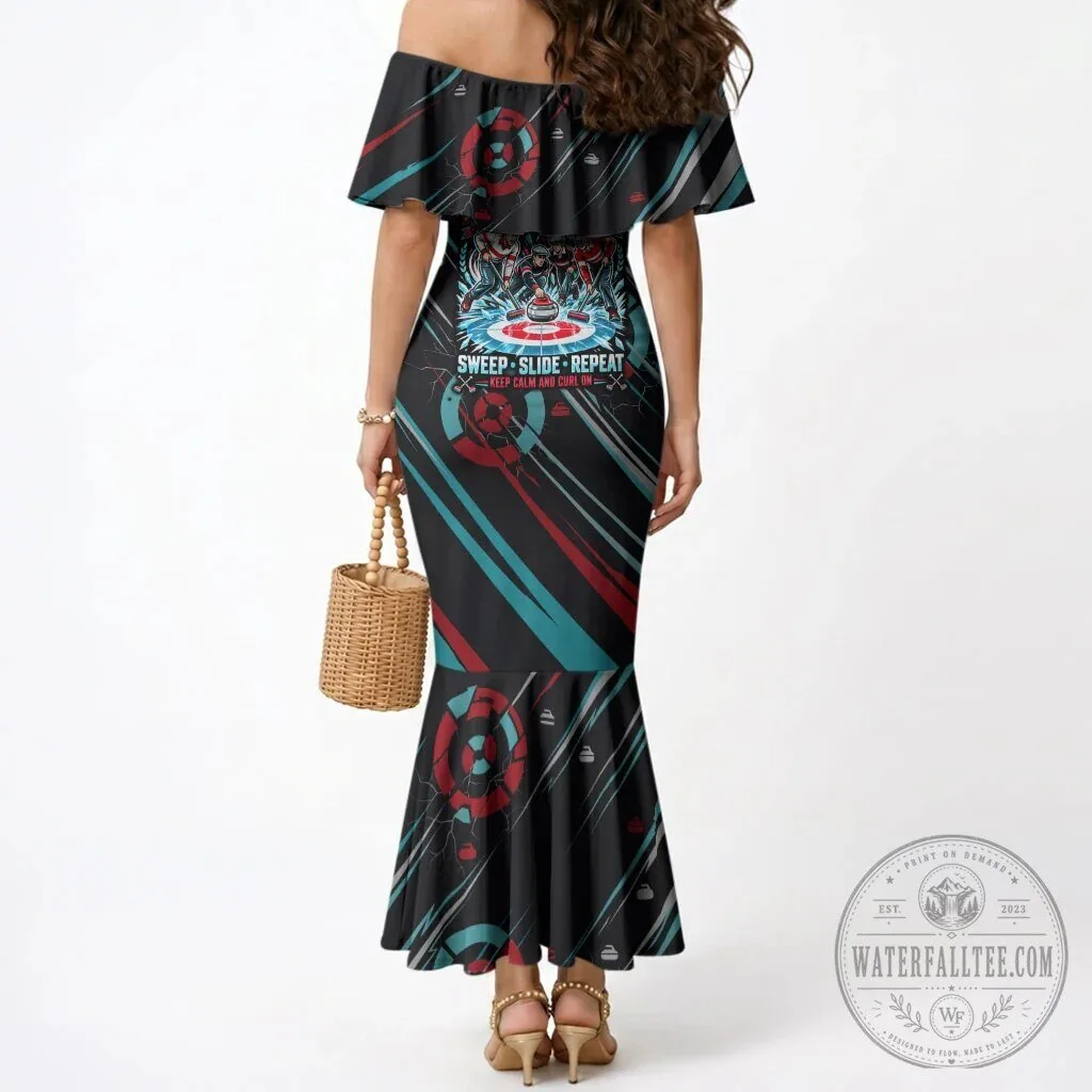 Curling My House My Rules Mermaid Off Shoulder Ruffle Maxi Dress 3 Curling My House My Rules Mermaid Off Shoulder Ruffle Maxi Dress