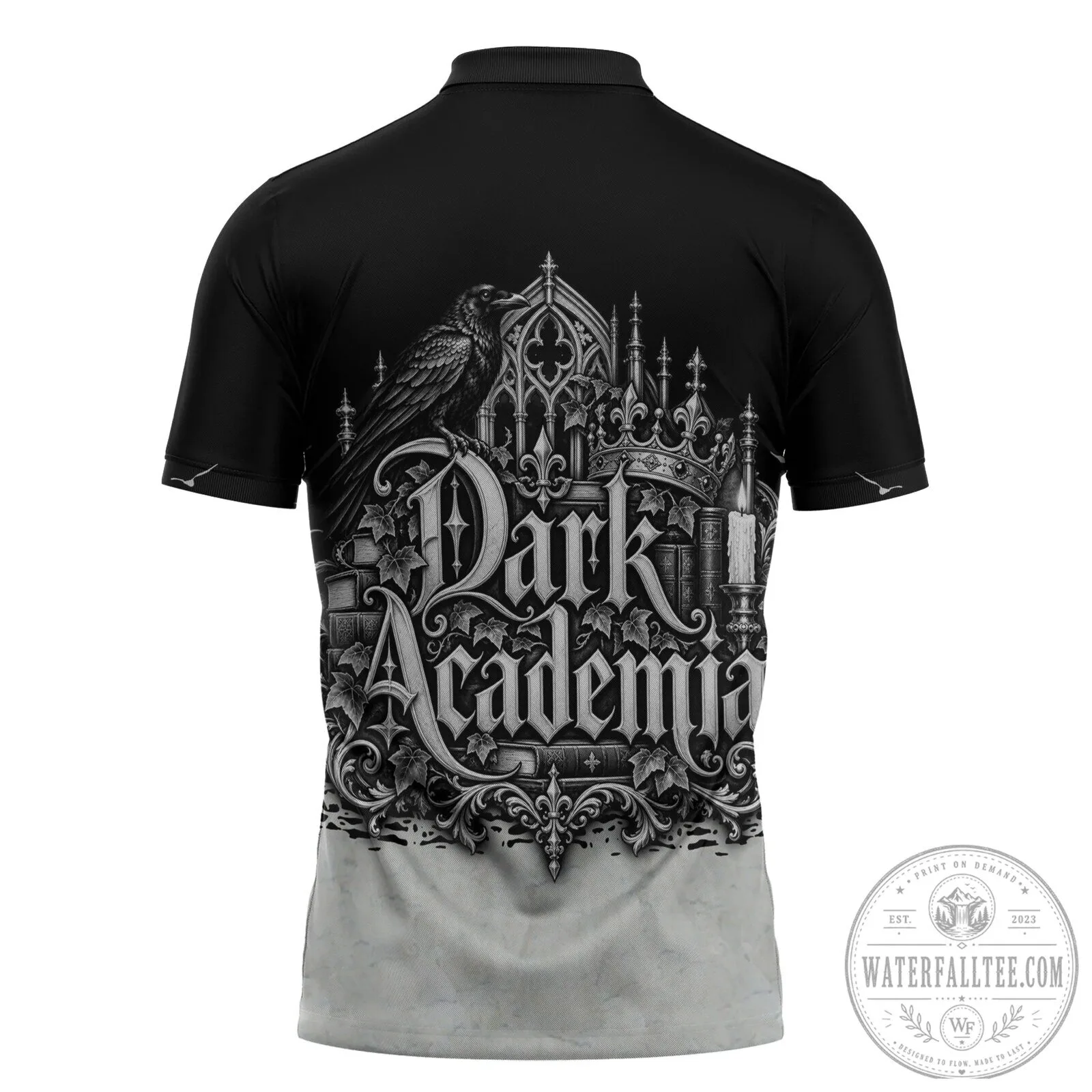 Vintage Bookish Aesthetic Polo Shirt featuring Dark Academia Raven and Gothic Literature themes 9 Vintage Bookish Aesthetic Polo Shirt featuring Dark Academia Raven and Gothic Literature themes