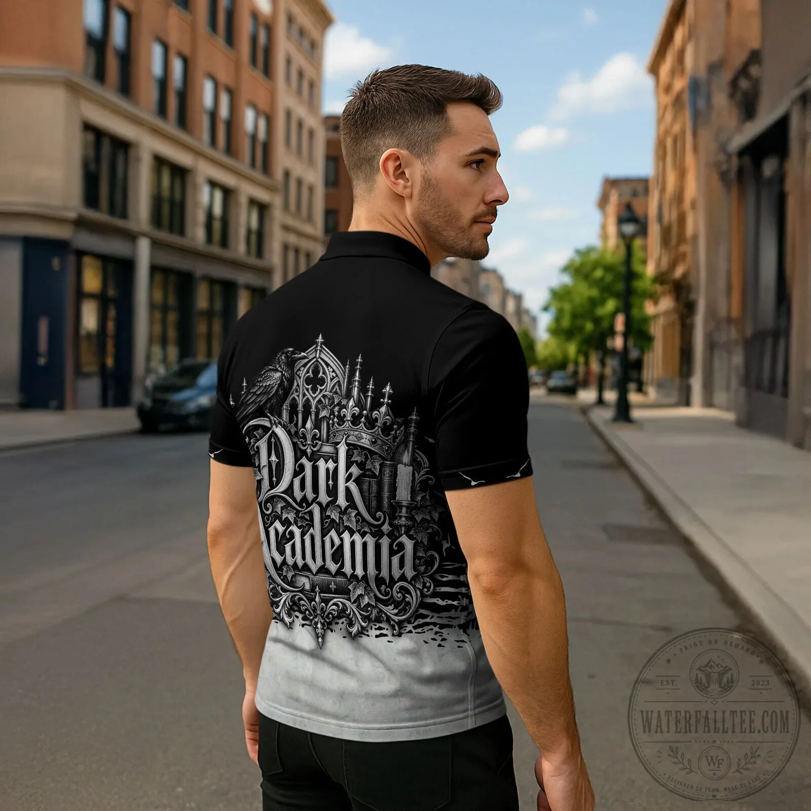 Vintage Bookish Aesthetic Polo Shirt featuring Dark Academia Raven and Gothic Literature themes 11 Vintage Bookish Aesthetic Polo Shirt featuring Dark Academia Raven and Gothic Literature themes