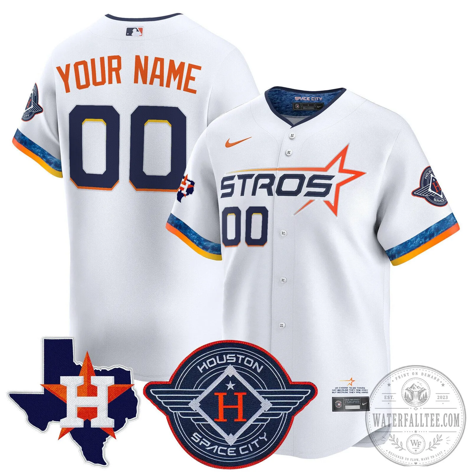Houston Astros 2025 City Connect Texas Patch Vapor Premier Limited Custom Baseball Jersey