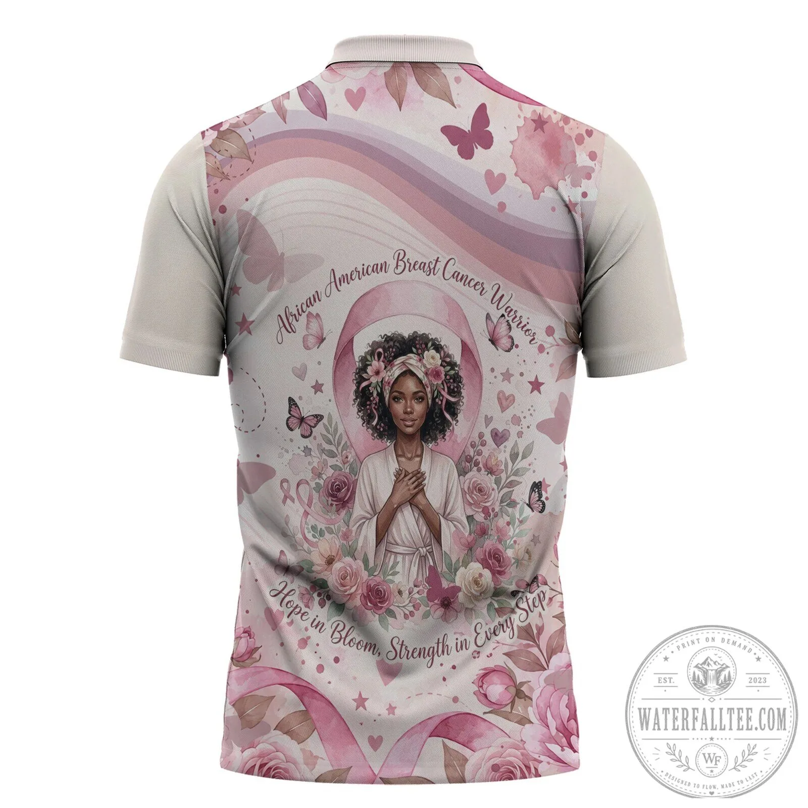 African American Breast Cancer Awareness Pink Ribbon Black Queen Polo Shirt 9 African American Breast Cancer Awareness Pink Ribbon Black Queen Polo Shirt