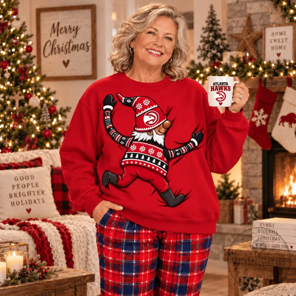 Atlanta Hawks Christmas Gnome Women's Holiday Sweatshirt Atlanta Hawks Christmas Gnome Women's Holiday Sweatshirt