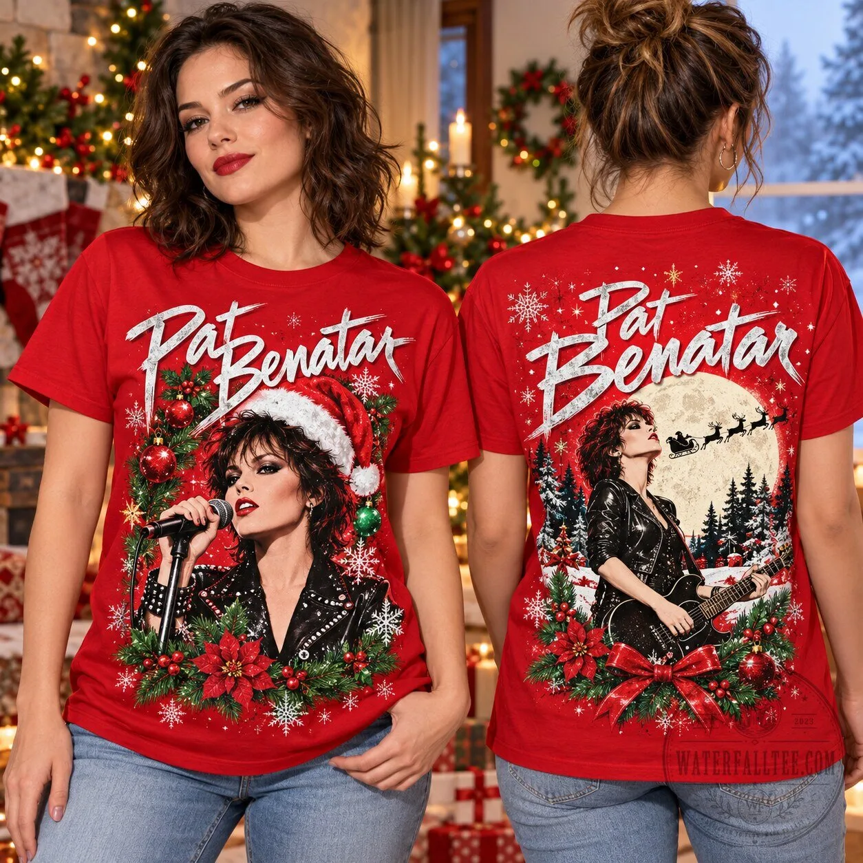 Pat Benatar Christmas Rock Star Holiday Music Fan T-Shirt 3 Pat Benatar Christmas Rock Star Holiday Music Fan T-Shirt