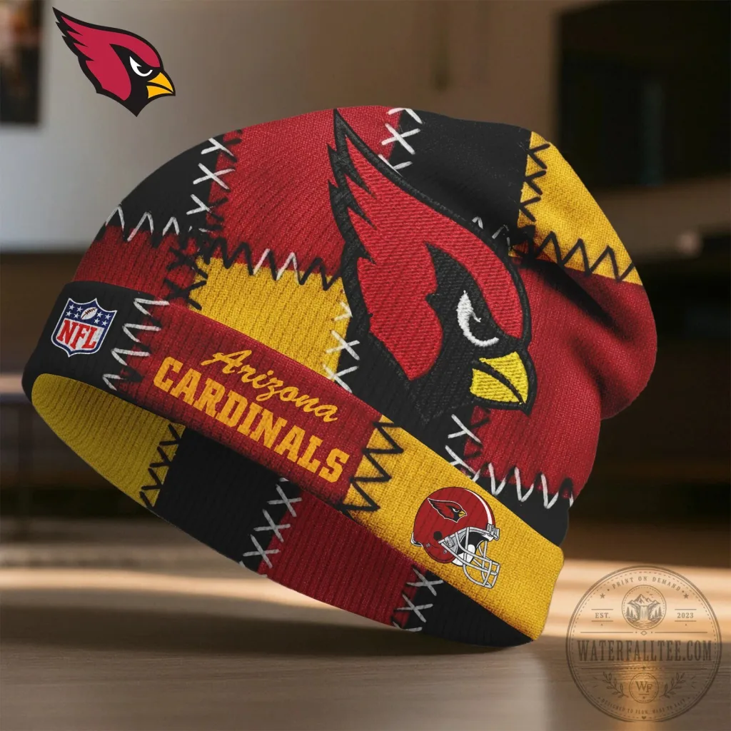 Arizona Cardinals NFL Football Team Patchwork Beanie Hat Arizona Cardinals NFL Football Team Patchwork Beanie Hat