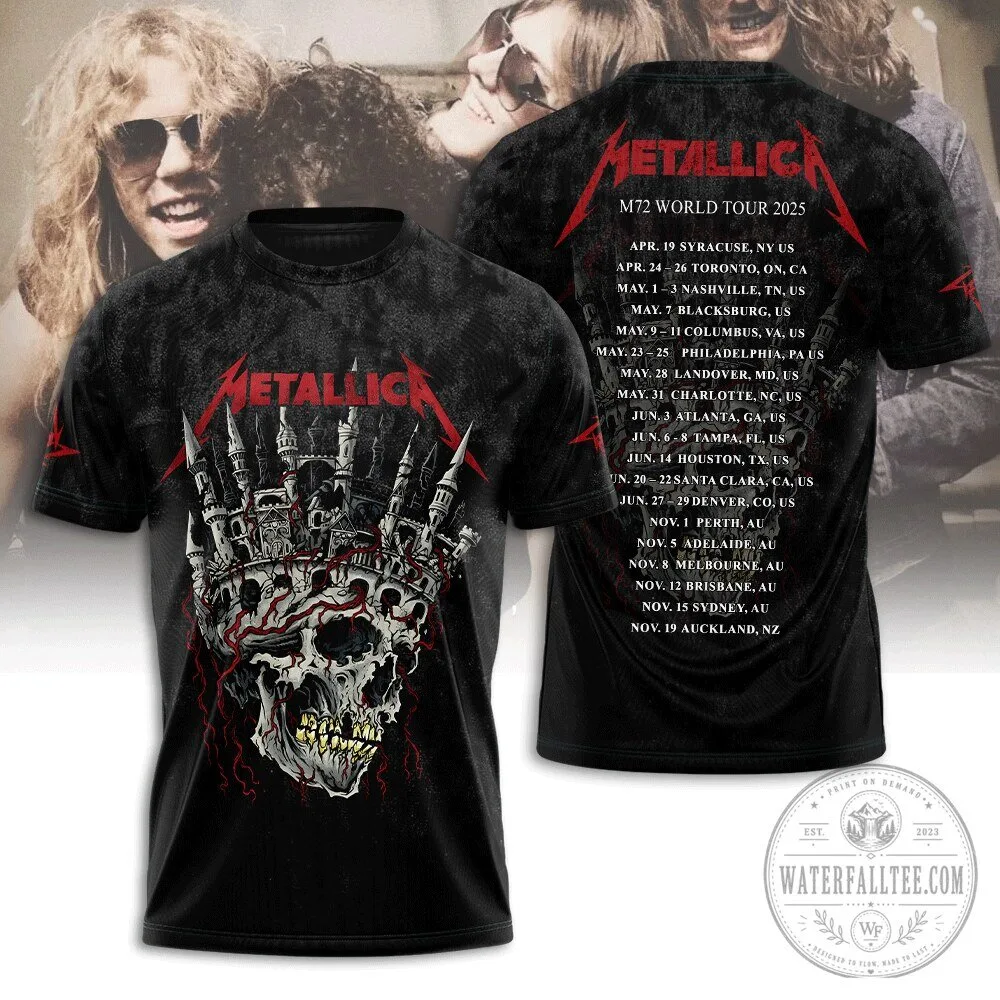 Metallica M72 World Tour 2025 Concert Dates Skull Castle Graphic T-Shirt 3 Metallica M72 World Tour 2025 Concert Dates Skull Castle Graphic T-Shirt