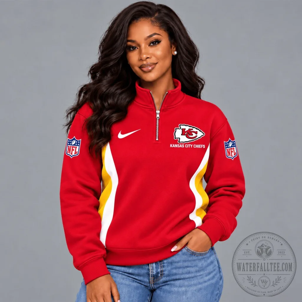 Kansas City Chiefs NFL Game Day Spirit Quarter-Zip Sweatshirt Kansas City Chiefs NFL Game Day Spirit Quarter-Zip Sweatshirt
