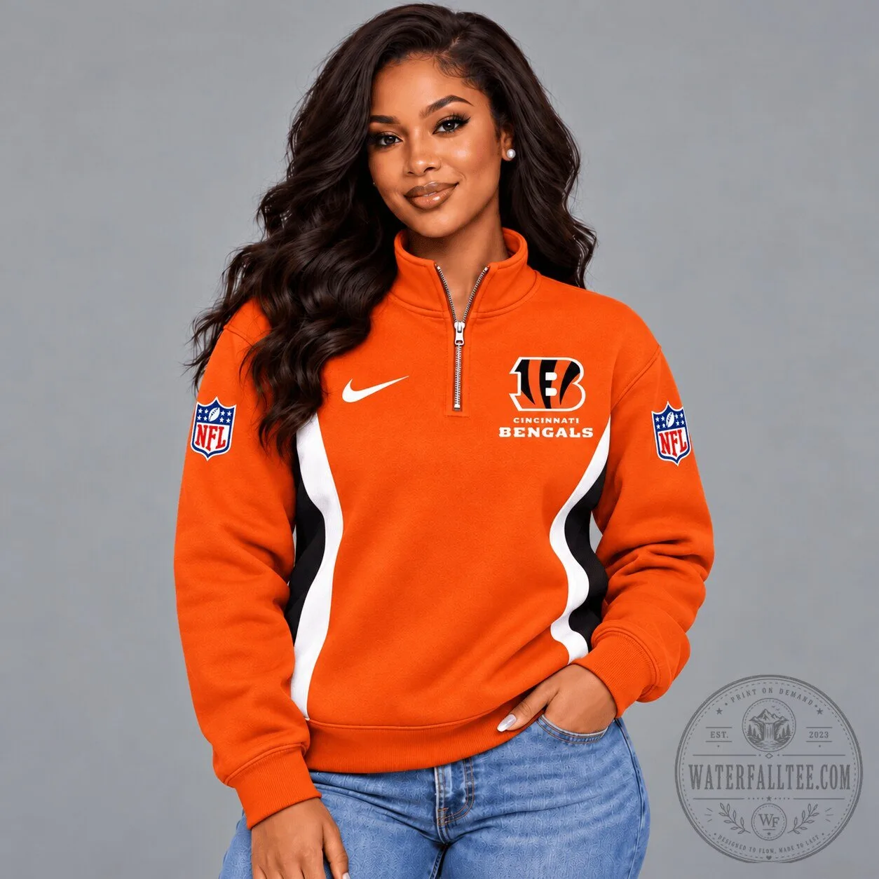 Cincinnati Bengals NFL Game Day Spirit Quarter-Zip Sweatshirt for Women 1 Cincinnati Bengals NFL Game Day Spirit Quarter-Zip Sweatshirt for Women