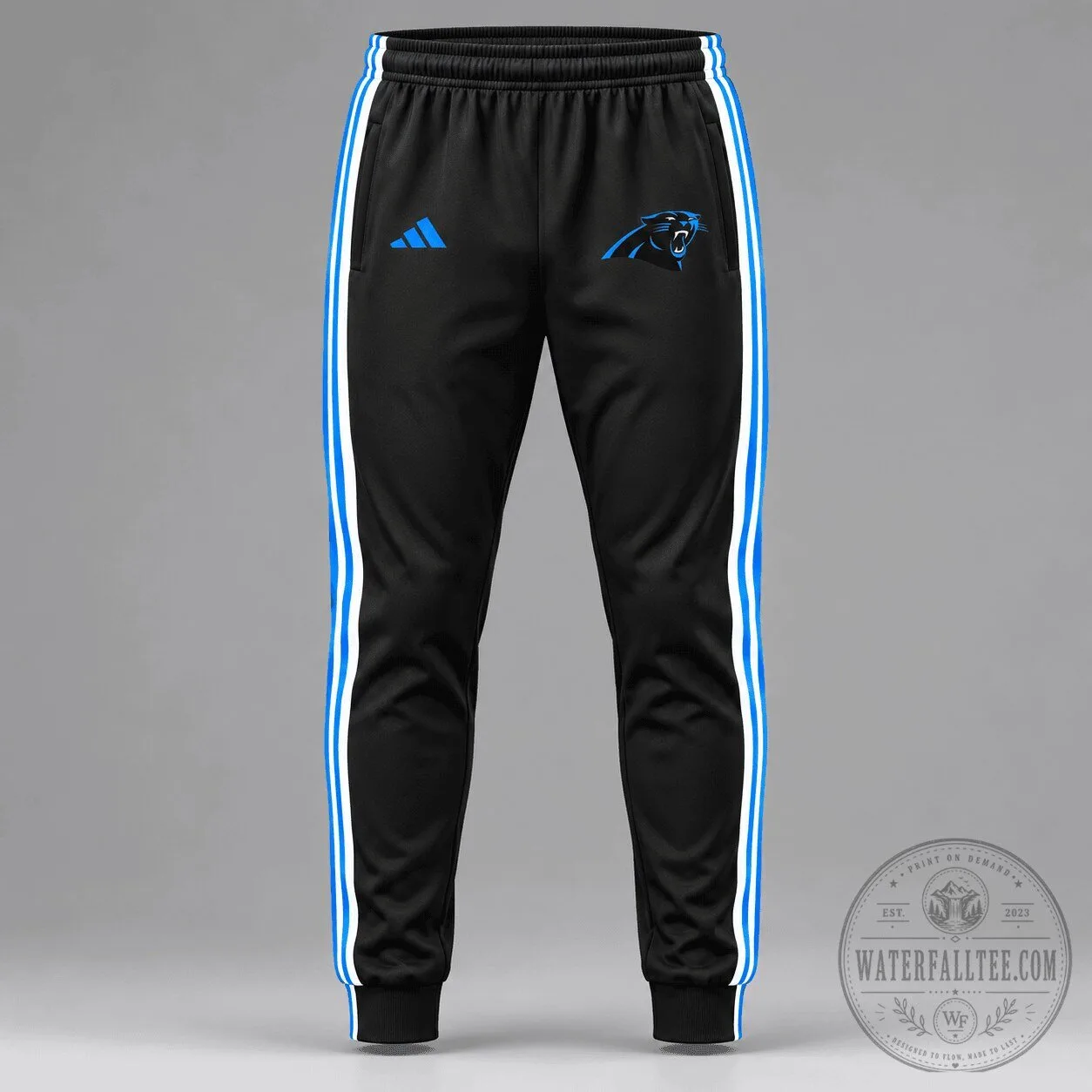Carolina Panthers Football Team Logo Black Jogger Pants 3 Carolina Panthers Football Team Logo Black Jogger Pants